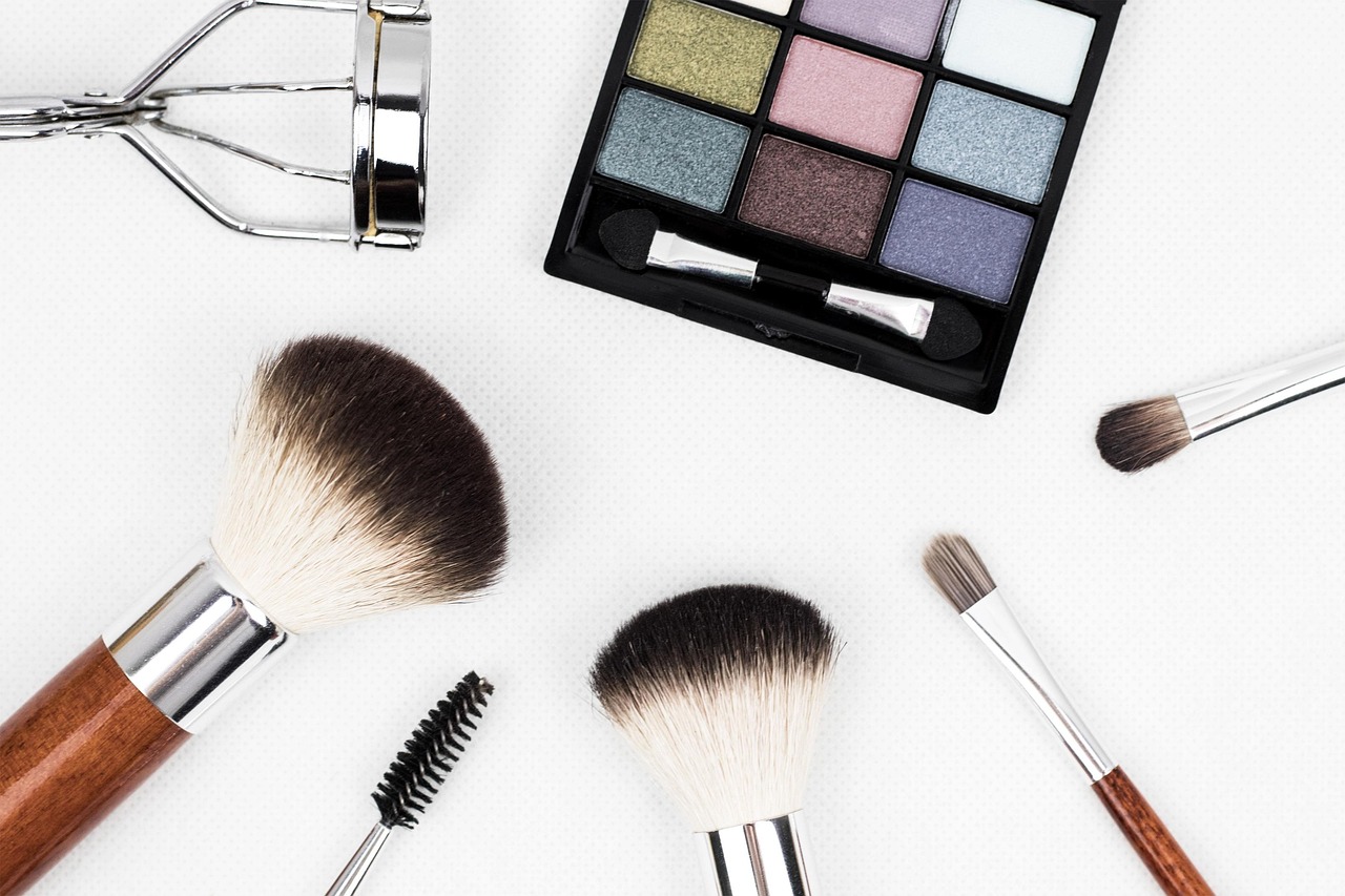 beauty cosmetics flatlay
